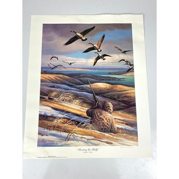 John C. Green Shooting the Bluffs Print 1987 Limited Edition Signed and Numbered - Picture 1 of 9